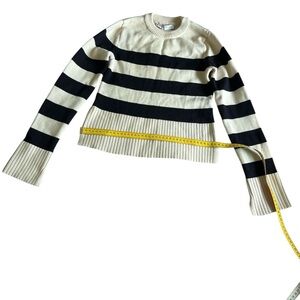 Striped Black & Cream Knit Sweater